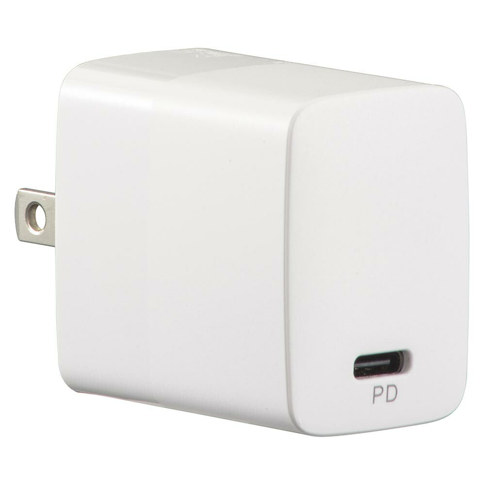 AC充電器(最大出力20Wで急速充電/PD対応/Type-C/収納式プラグ/ホワイト)_01-7171_MAV-AP20W-W_OHM(オーム電機)